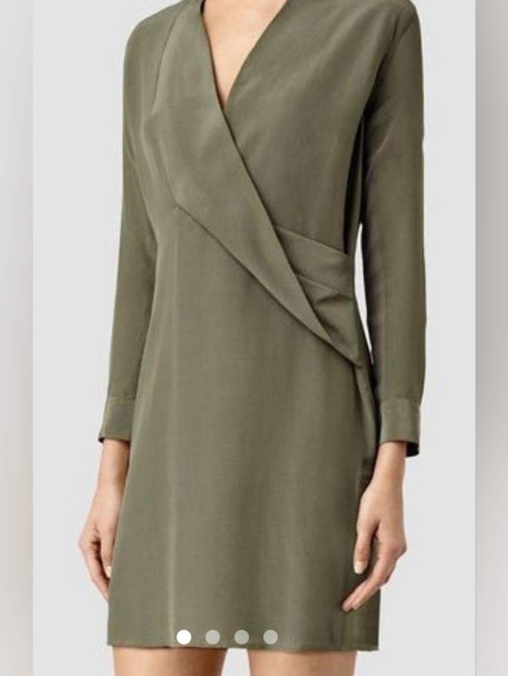 AllSaints Olive Green Long Sleeve Dress